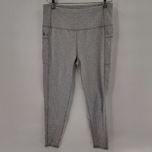 Kyodan Outdoor Athletic Leggings Size Large Light Gray Cropped Side Pockets